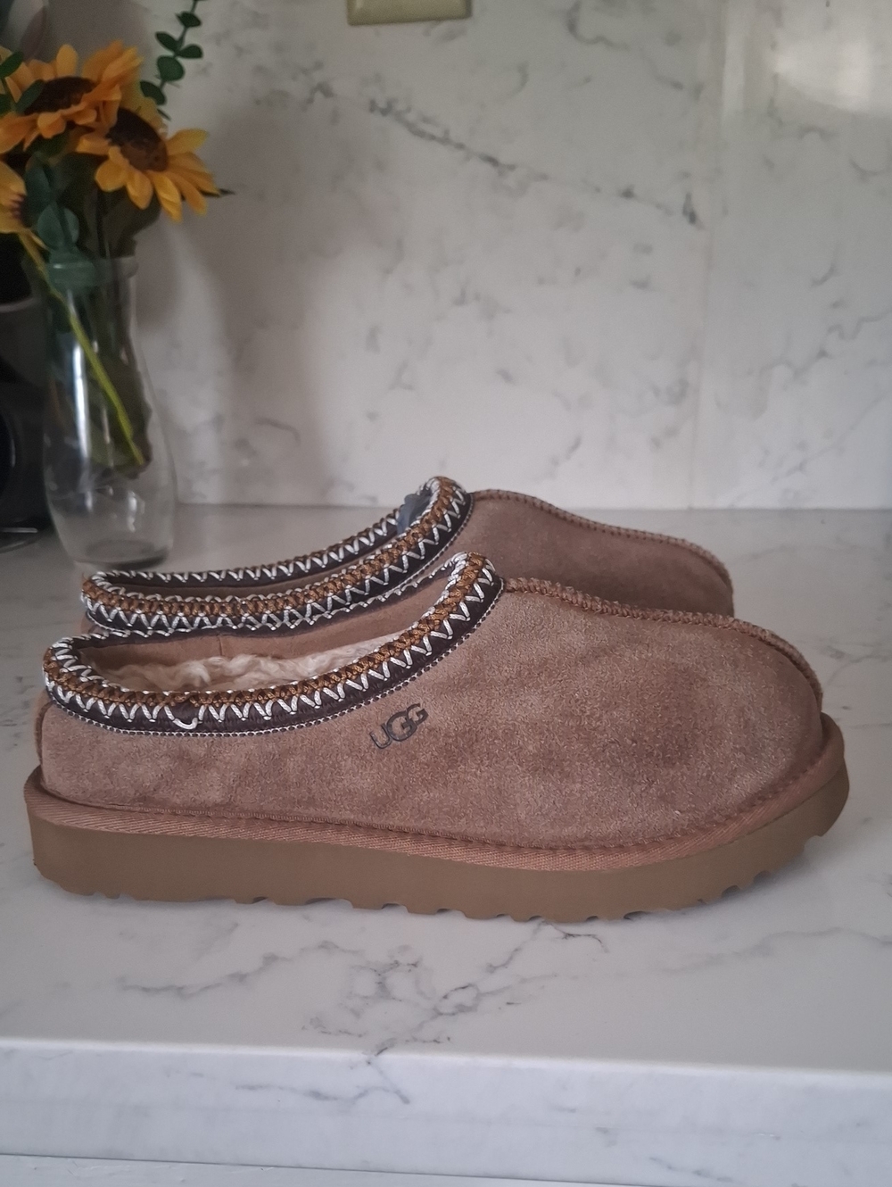 UGG Tasman Slip-On Shearling Lined Women's Slippers - Chestnut